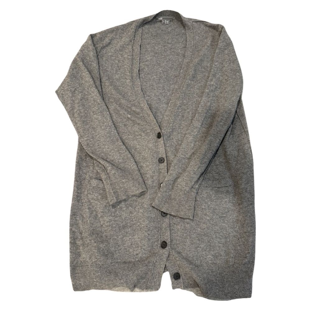 Vince gray 100% cashmere sweater cardigan size L
